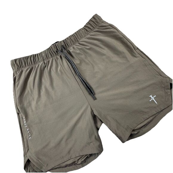 Three Nails Pro-Tech 2.0 Short Men XL 7" Brown Lined Performance Drawstring - Picture 1 of 9